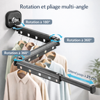 Étendoir mural extensible et pliable
