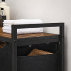 Panier à linge 3 compartiments avec étagère – Tri du linge pratique