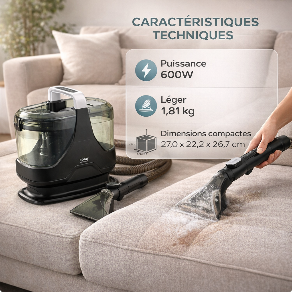 Aspirateur shampouineuse tissus et tapis 600 W UFESA