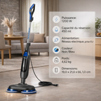 Balai vapeur EZiclean 1200W pour sols
