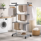 Étendoir à linge sur roulettes 4 niveaux