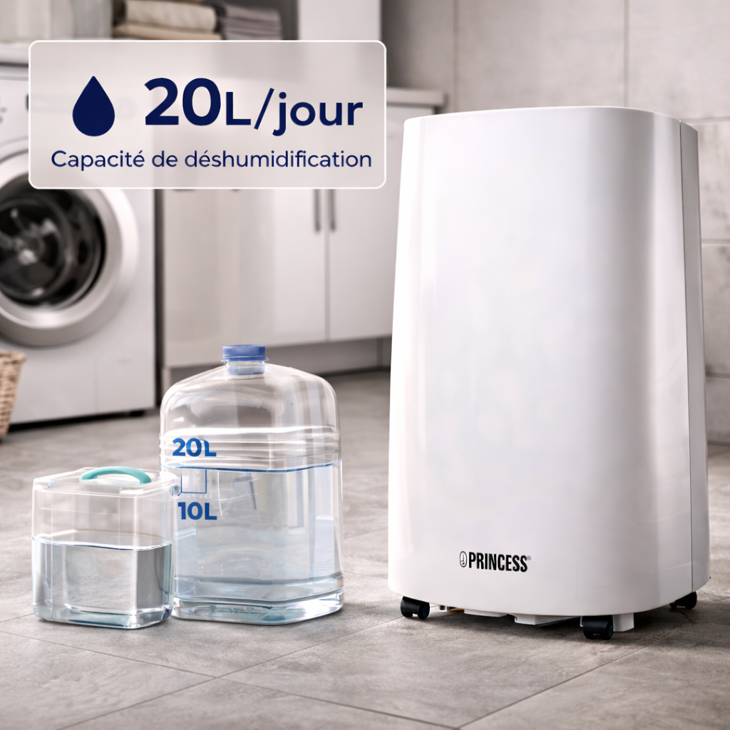 Déshumidificateur Princess 20L - Pièces 25m²