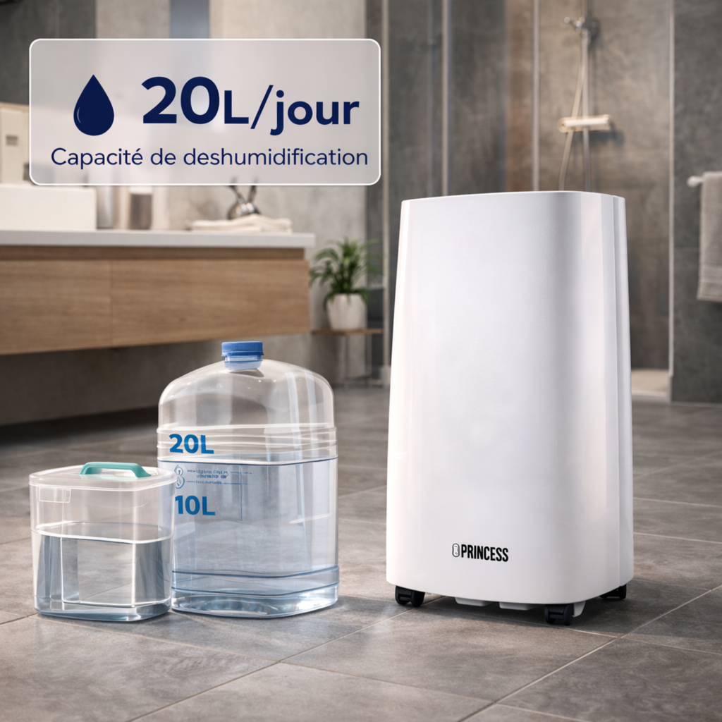 Déshumidificateur Princess 20L - Pièces jusqu’à 40 m²