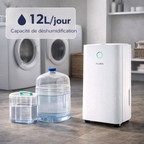 Déshumidificateur Flama 12L 200W - Pièces 40 m²