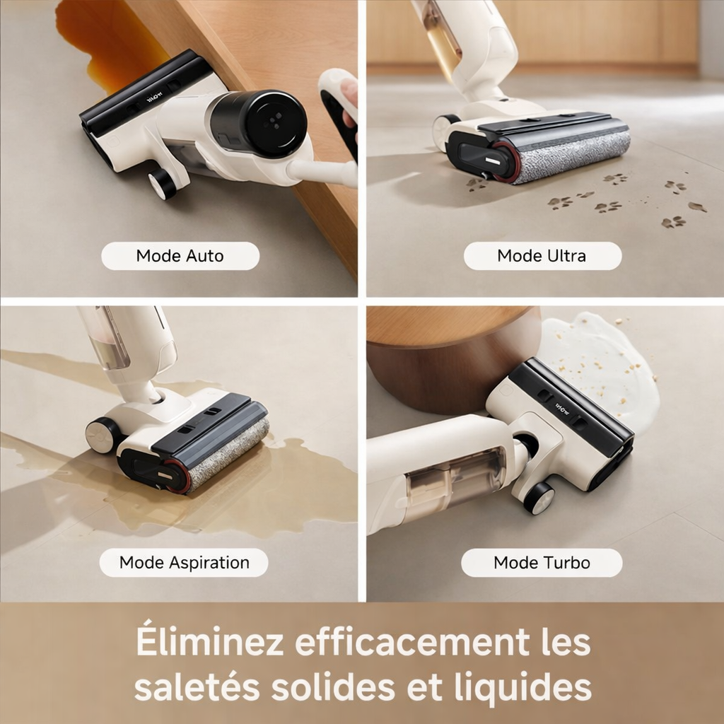 Aspirateur laveur Dreame sans fil blanc