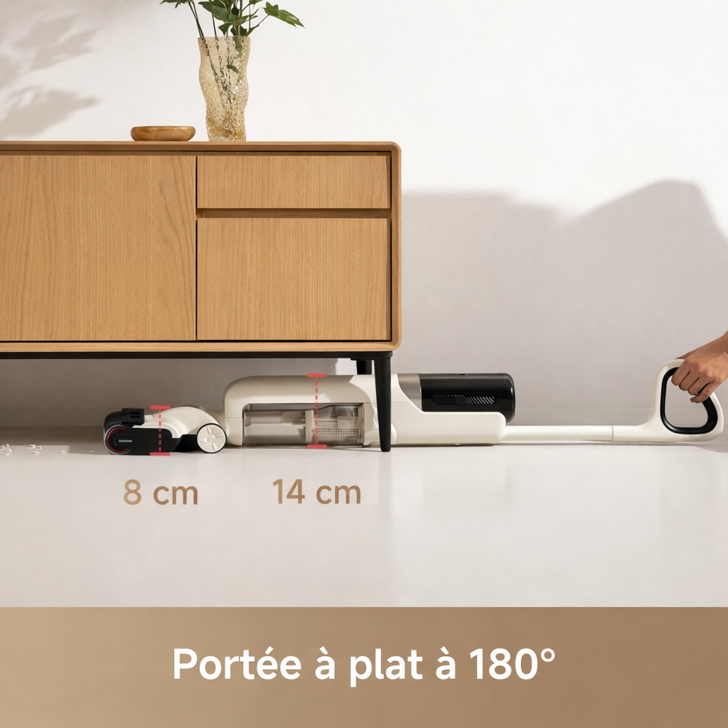Aspirateur laveur Dreame sans fil blanc